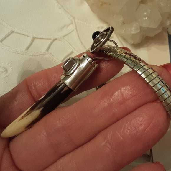 VINTAGE SAJEN 925 SOLID STERLING SILVER AFRICAN MUDD BEAD SLIDE - Picture 7 of 17